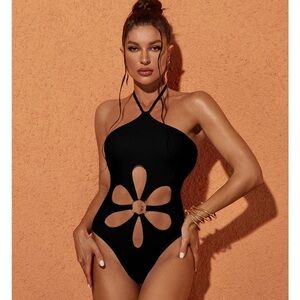 Mew Mews Black Cutout One Piece Swimsuit
